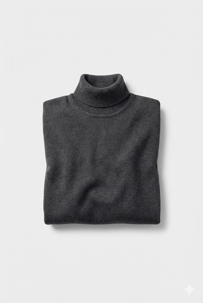 100% Extra Fine Merino Wool "Mock Neck"