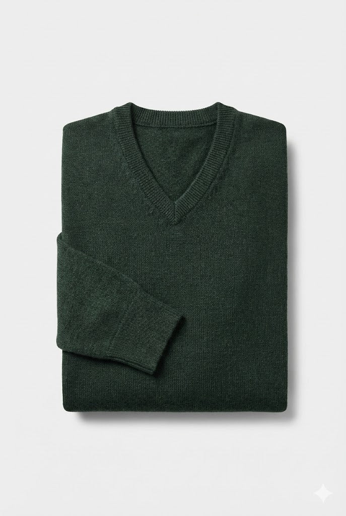 100% Extra Fine Merino Wool "V-Neck"