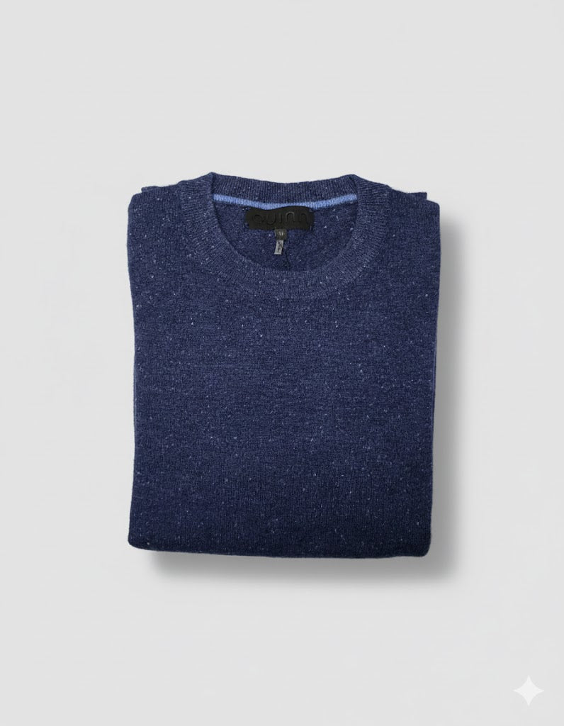Quinn - Men's, Luxurious, 100% 2-ply Cashmere, "Crew-Neck"- Navy