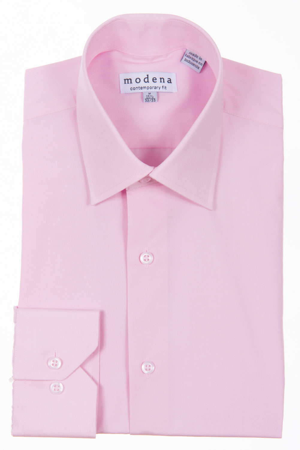 Modena - Pink - Solid - Cotton Blend - Dress Shirt - Slim Fit