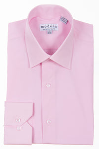 Modena - Pink - Solid - Cotton Blend - Dress Shirt - Slim Fit