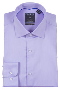 Proper Shirtings - Blue -100% Cotton - 100's 2-ply - Wrinkle Free - Dress Shirt - Slim Fit