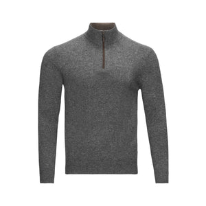 Quinn -  Men's, Luxurious, 100% 2-ply Cashmere, 1/4 Zip Sweaters - Taupe