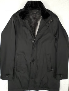 Luke - Navy 3/4 Nylon Coat w/ removable faux fur lining & inner collar